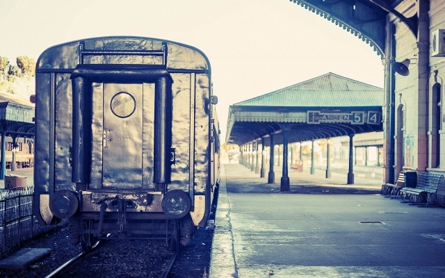 Train station night cityscape tiltshift free wallpaper for desktop - medium preview image