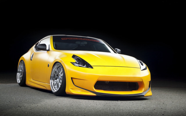 Yellow sports car dark room #7 free wallpaper for desktop - medium preview image