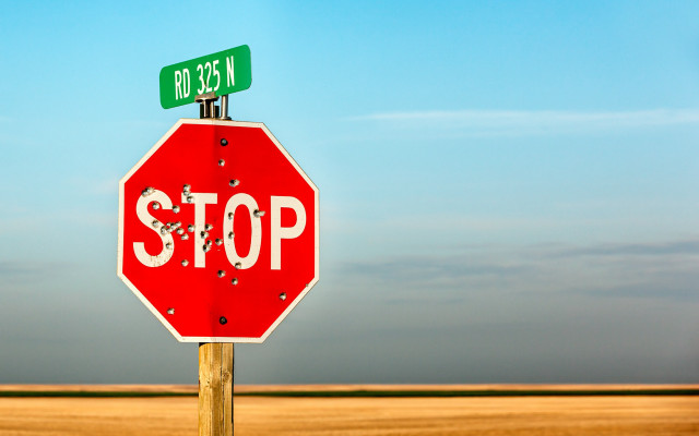 Stop sign street grass dirt free wallpaper for desktop - medium preview image