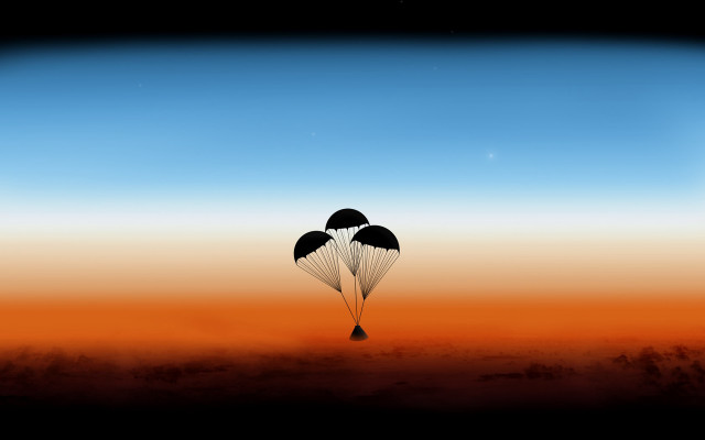 Parachutes desert sunset stars matte free wallpaper for desktop - medium preview image