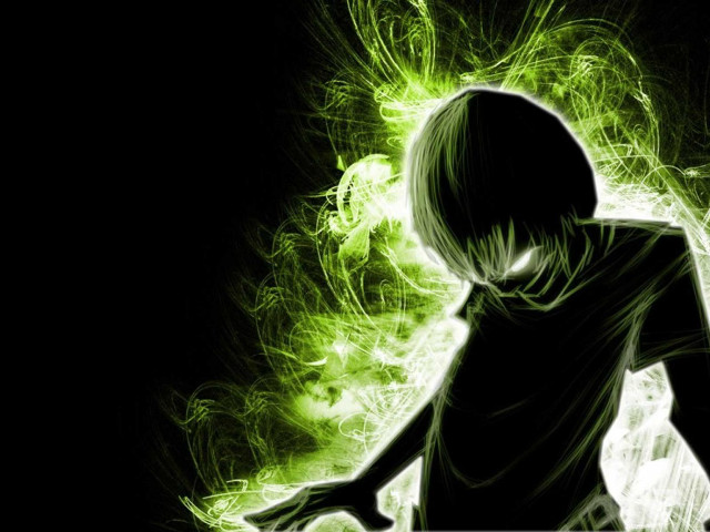 Green light person face arms free wallpaper for desktop - medium preview image