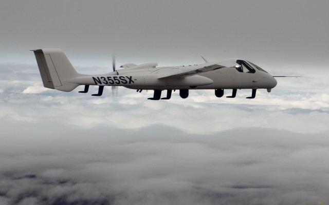 Small airplane clouds sky propeller free wallpaper for desktop - medium preview image