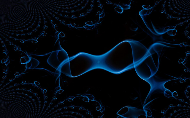 Blue abstract spiral black fractal free wallpaper for desktop - medium preview image
