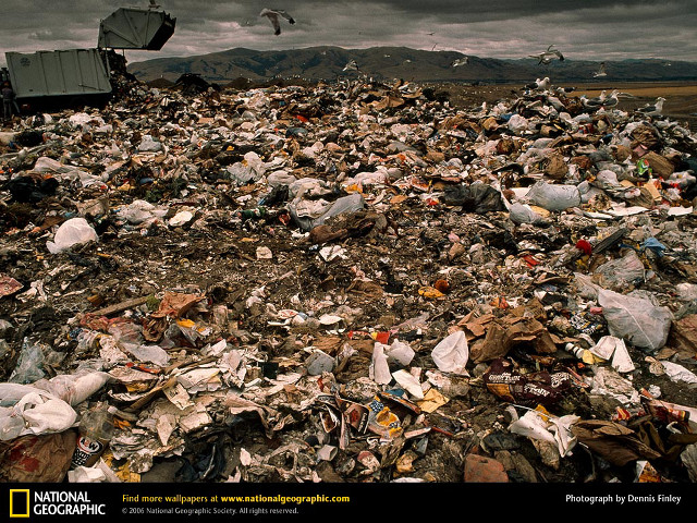 Trash pile mountain digital matte free wallpaper for desktop - medium preview image