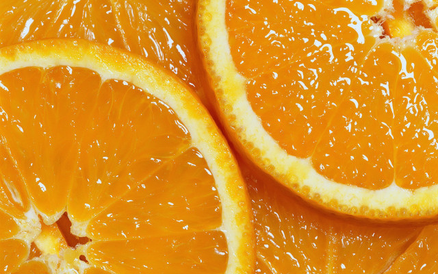Orange slices water droplets photorealism #2 free wallpaper for desktop - medium preview image