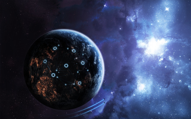 Space station galaxy stars aurora #2 free wallpaper for desktop - medium preview image