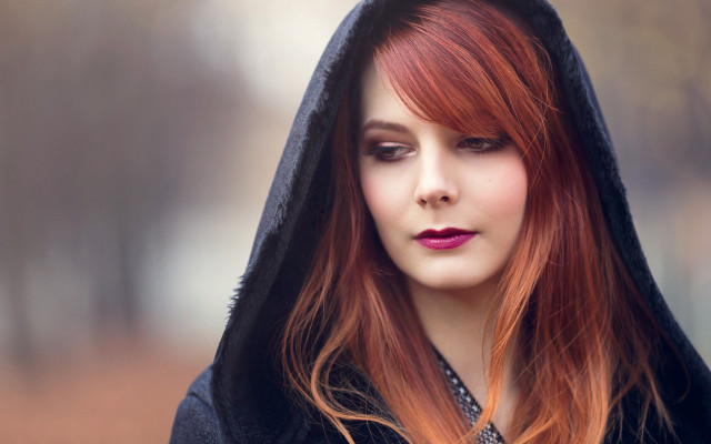 Red hair gothic portrait asia free wallpaper for desktop - medium preview image
