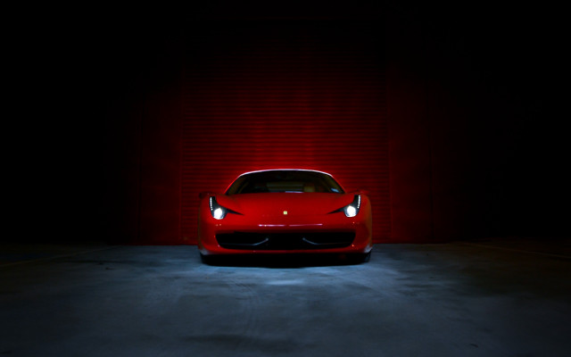 Red sports car dark room #50 free wallpaper for desktop - medium preview image