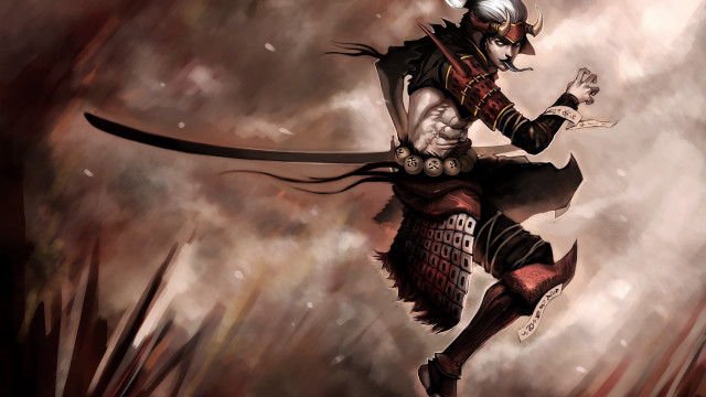 Man costume sword demon shoulder free wallpaper for desktop - medium preview image