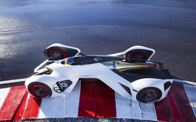 Futuristic car red white ramp free wallpaper for desktop - medium preview image