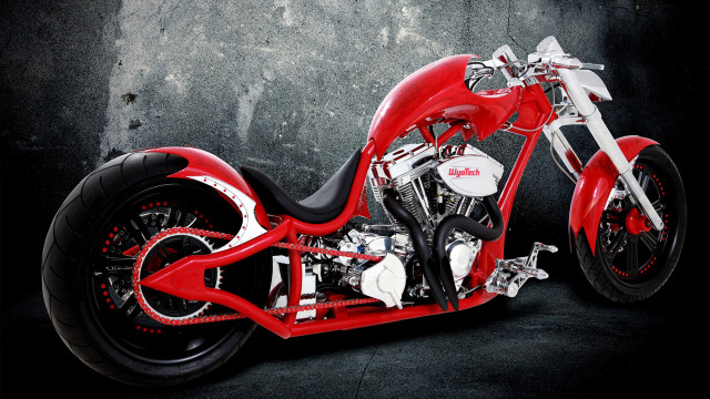 Red motorcycle dark room detailed free wallpaper for desktop - medium preview image