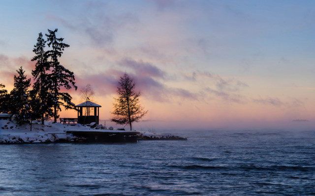 Small house island ocean sunset #4 free wallpaper for desktop - medium preview image