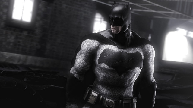 Batman costumed man dark room free wallpaper for desktop - medium preview image
