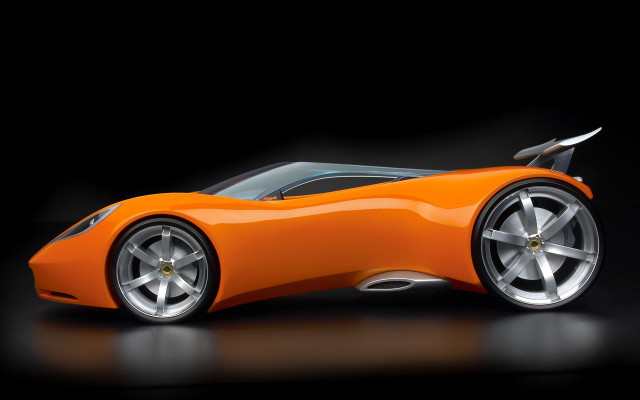 Orange white car black background free wallpaper for desktop - medium preview image