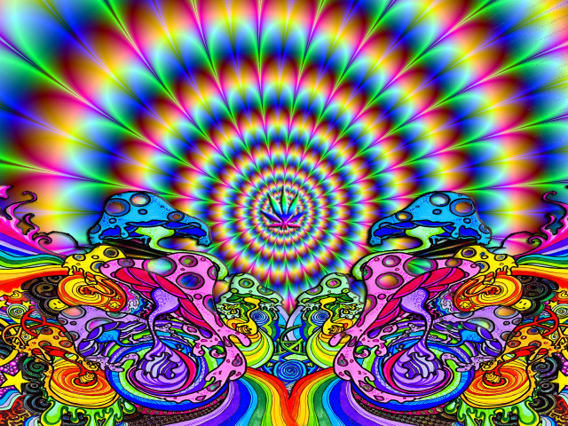 Psychedelic colorful fireworks digital artist free wallpaper for desktop - medium preview image