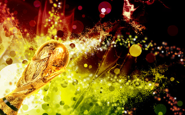 Golden trophy red yellow background free wallpaper for desktop - medium preview image