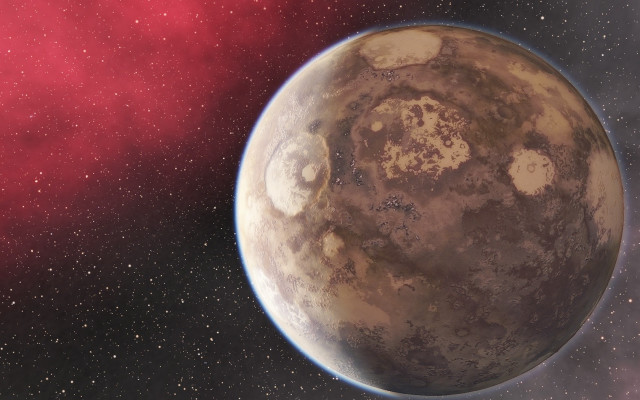 Planet red background stars space free wallpaper for desktop - medium preview image