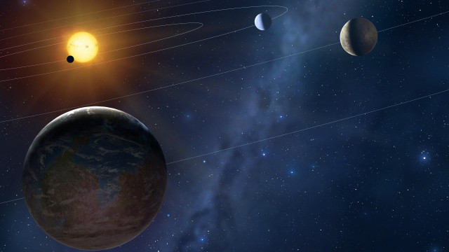 Solar system sun stars space free wallpaper for desktop - medium preview image