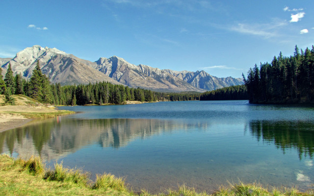 Lake mountains trees sky clouds #29 free wallpaper for desktop - medium preview image