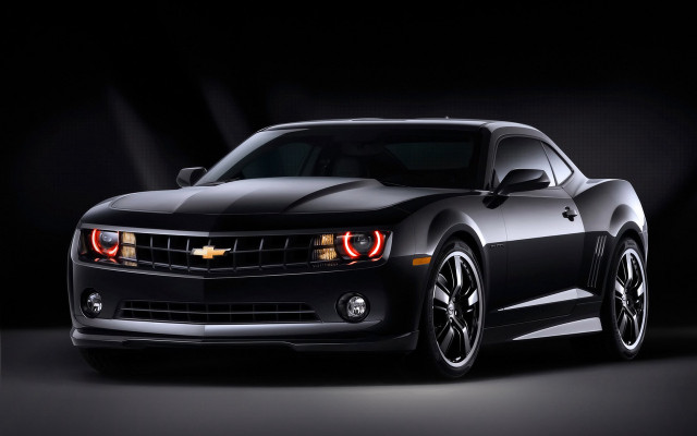 Black camaro digital rendering spotlight free wallpaper for desktop - medium preview image