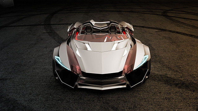 Futuristic car dark room circular free wallpaper for desktop - medium preview image