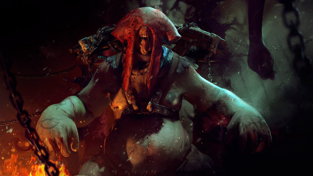 Demonic woman chains fire forest free wallpaper for desktop - medium preview image