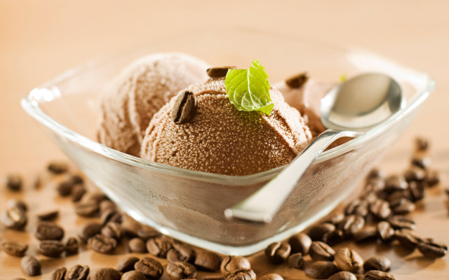 Ice cream bowl coffee beans free wallpaper for desktop - medium preview image