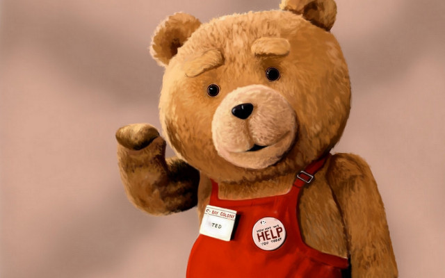 Brown teddy bear red apron free wallpaper for desktop - medium preview image