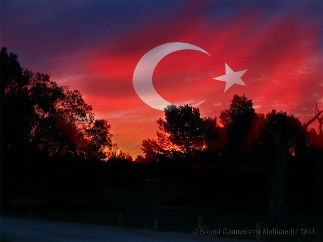 Sunset crescent star sky beautiful free wallpaper for desktop - medium preview image