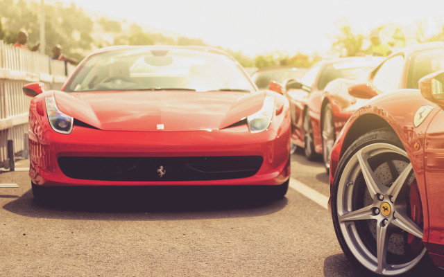 Red sports car parking lot #35 free wallpaper for desktop - medium preview image
