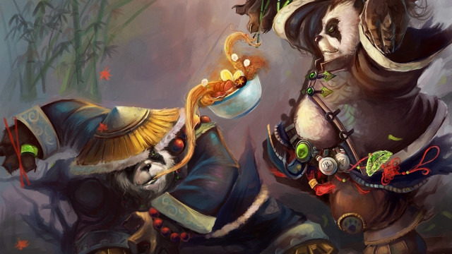 Panda pirate witch fantasy art free wallpaper for desktop - medium preview image