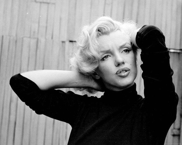 Blonde woman blackshirt blackpants hands free wallpaper for desktop - medium preview image