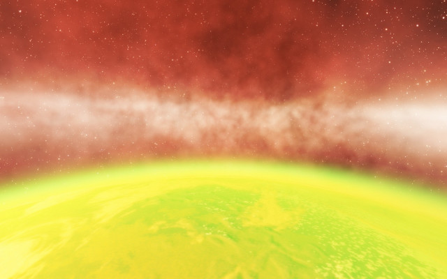 Yellow red planet clouds night free wallpaper for desktop - medium preview image