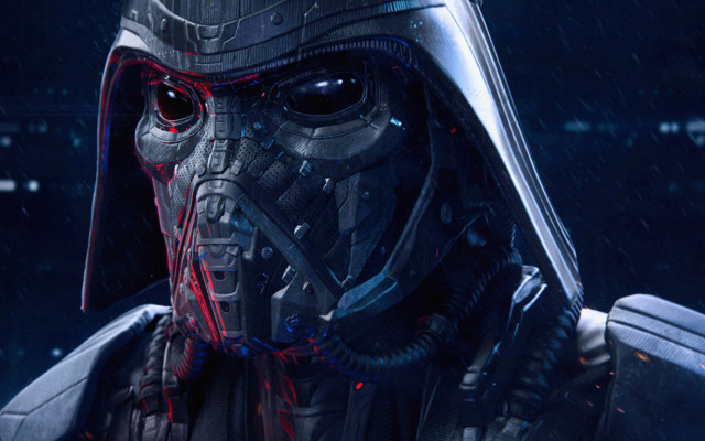 Man helmet redlight blackbackground rain free wallpaper for desktop - medium preview image