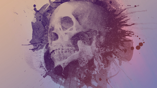 Skull mohawk purple splash blood free wallpaper for desktop - medium preview image