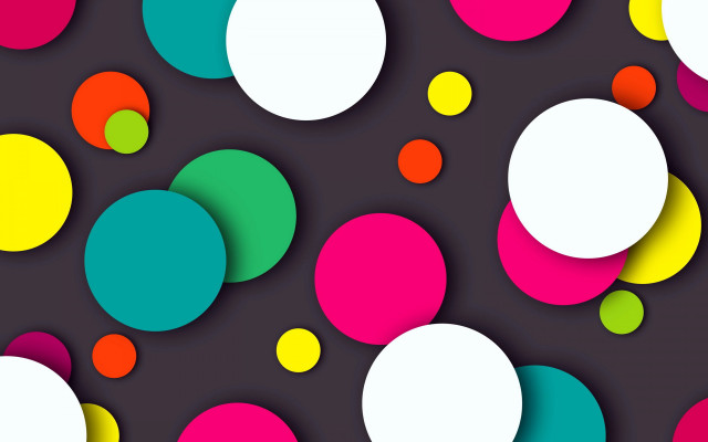 Colorful circles dark background white free wallpaper for desktop - medium preview image