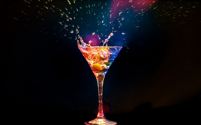 Colorful drink splash neon space free wallpaper for desktop - medium preview image
