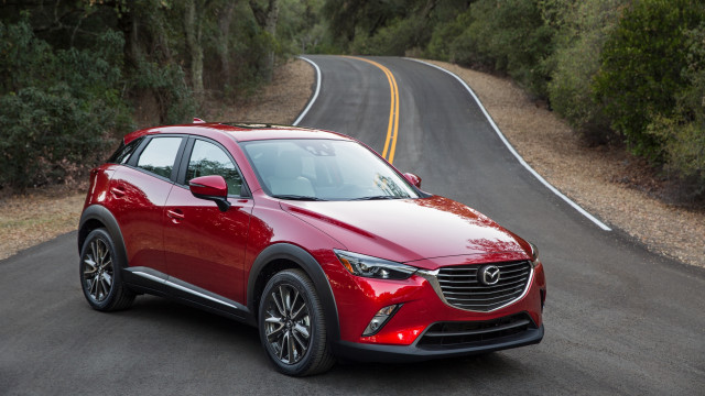 Red mazda cx3 forest road #2 free wallpaper for desktop - medium preview image