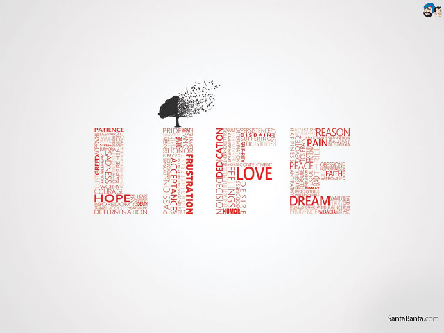 Life word cloud tree red free wallpaper for desktop - medium preview image