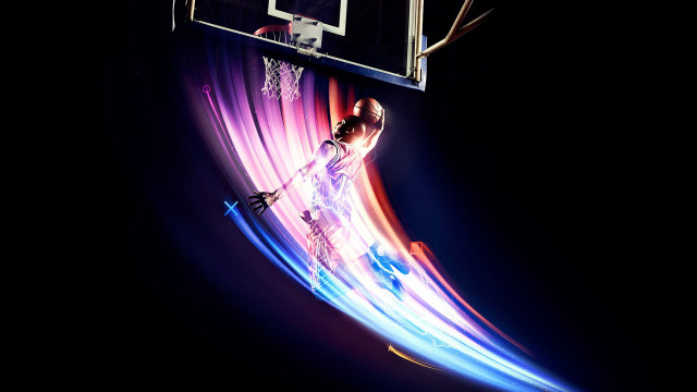 Basketball hoop process art david free wallpaper for desktop - medium preview image