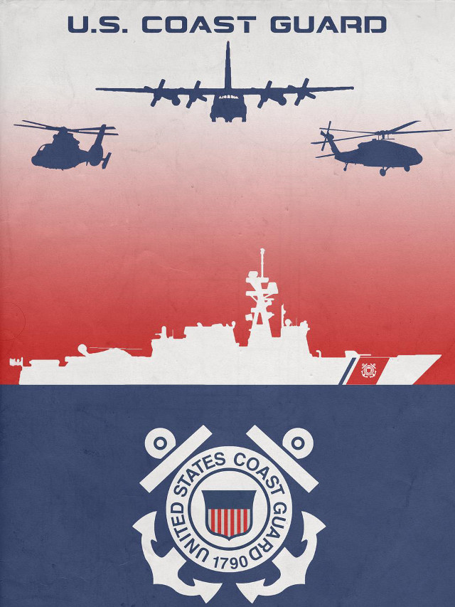 Coast guard helicopter emblem poster free wallpaper for mobile - medium preview image