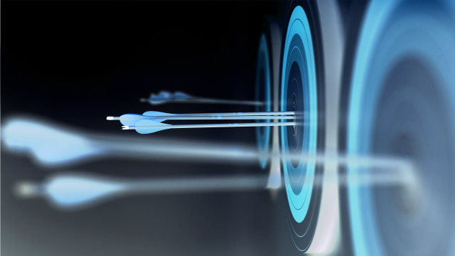 Dartboard target arrow blue 3d free wallpaper for desktop - medium preview image