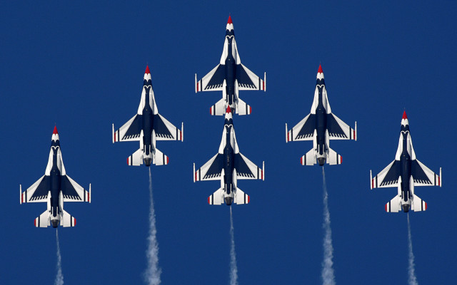 Jets smoke flying formation digital free wallpaper for desktop - medium preview image