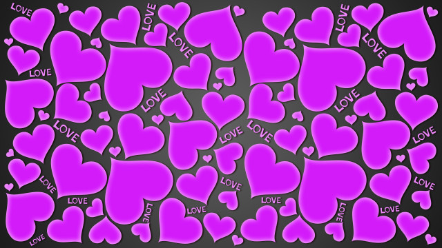 Pink hearts love multilingual digital free wallpaper for desktop - medium preview image