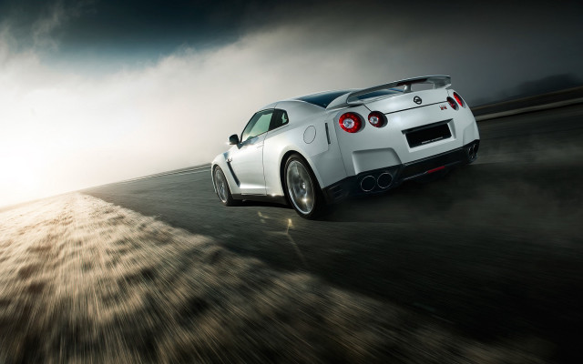 White sports car cloudy sky #15 free wallpaper for desktop - medium preview image