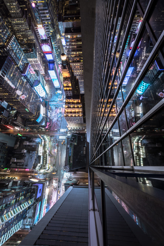 Tokyo cityscape night lights fisheye free wallpaper for mobile - medium preview image