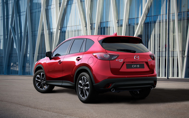 Red mazda cx3 glass facade free wallpaper for desktop - medium preview image