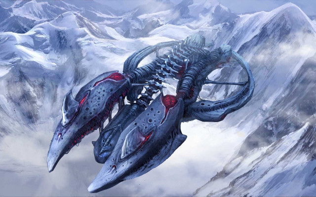 Futuristic sci fi filther flying free wallpaper for desktop - medium preview image