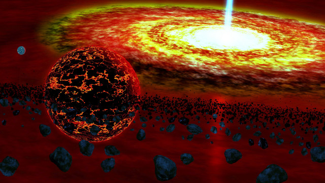 Red yellow object black hole free wallpaper for desktop - medium preview image