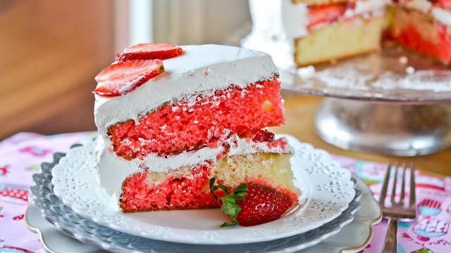 Cake strawberry shortcake pastel rococo free wallpaper for desktop - medium preview image